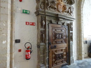 A old fireplace, now performing duties as a fire exit? :)